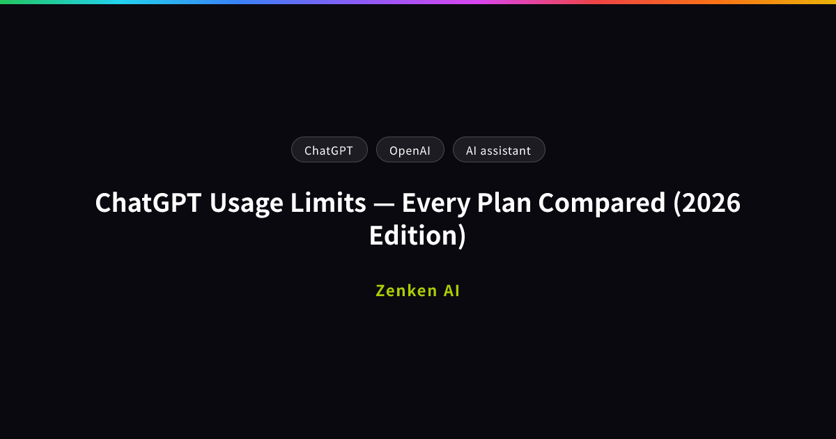 img of ChatGPT Usage Limits — Every Plan Compared (2026 Edition)