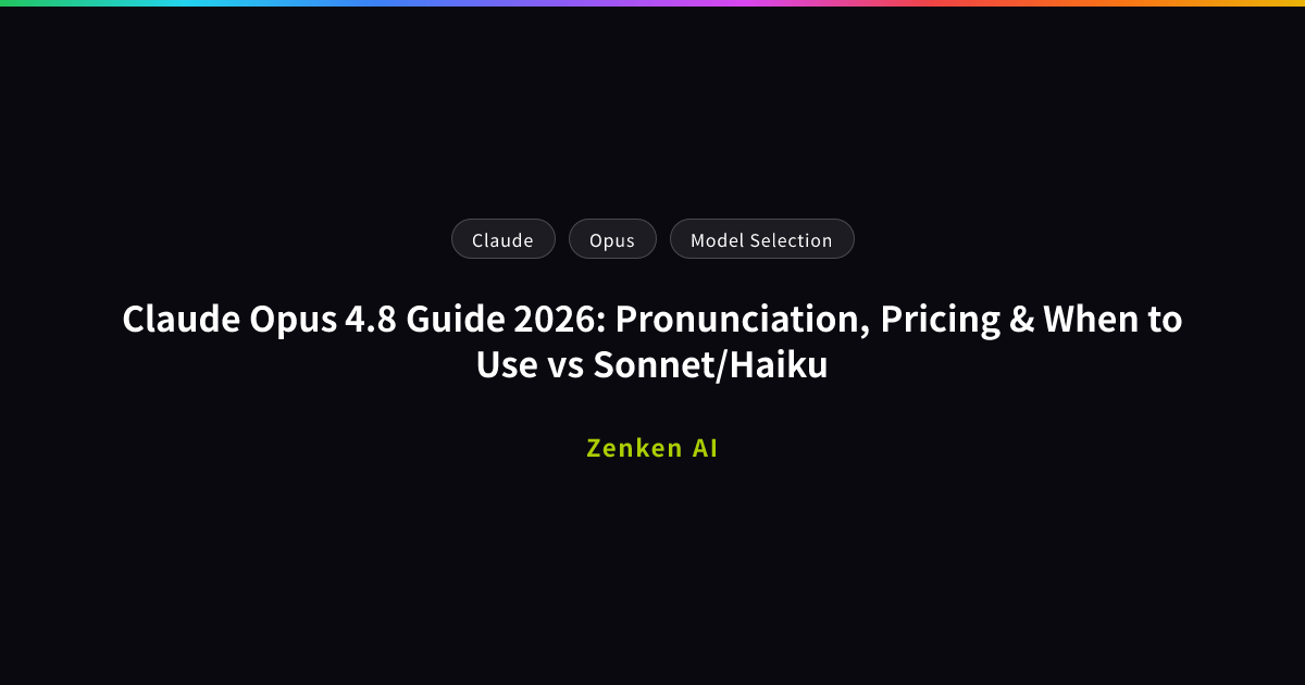 img of Claude Opus 4.8 Guide 2026: Pronunciation, Pricing & When to Use vs Sonnet/Haiku