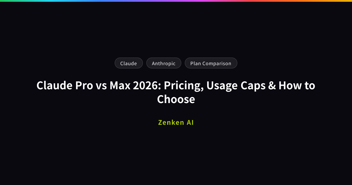 img of Claude Pro vs Max 2026: Pricing, Usage Caps & How to Choose